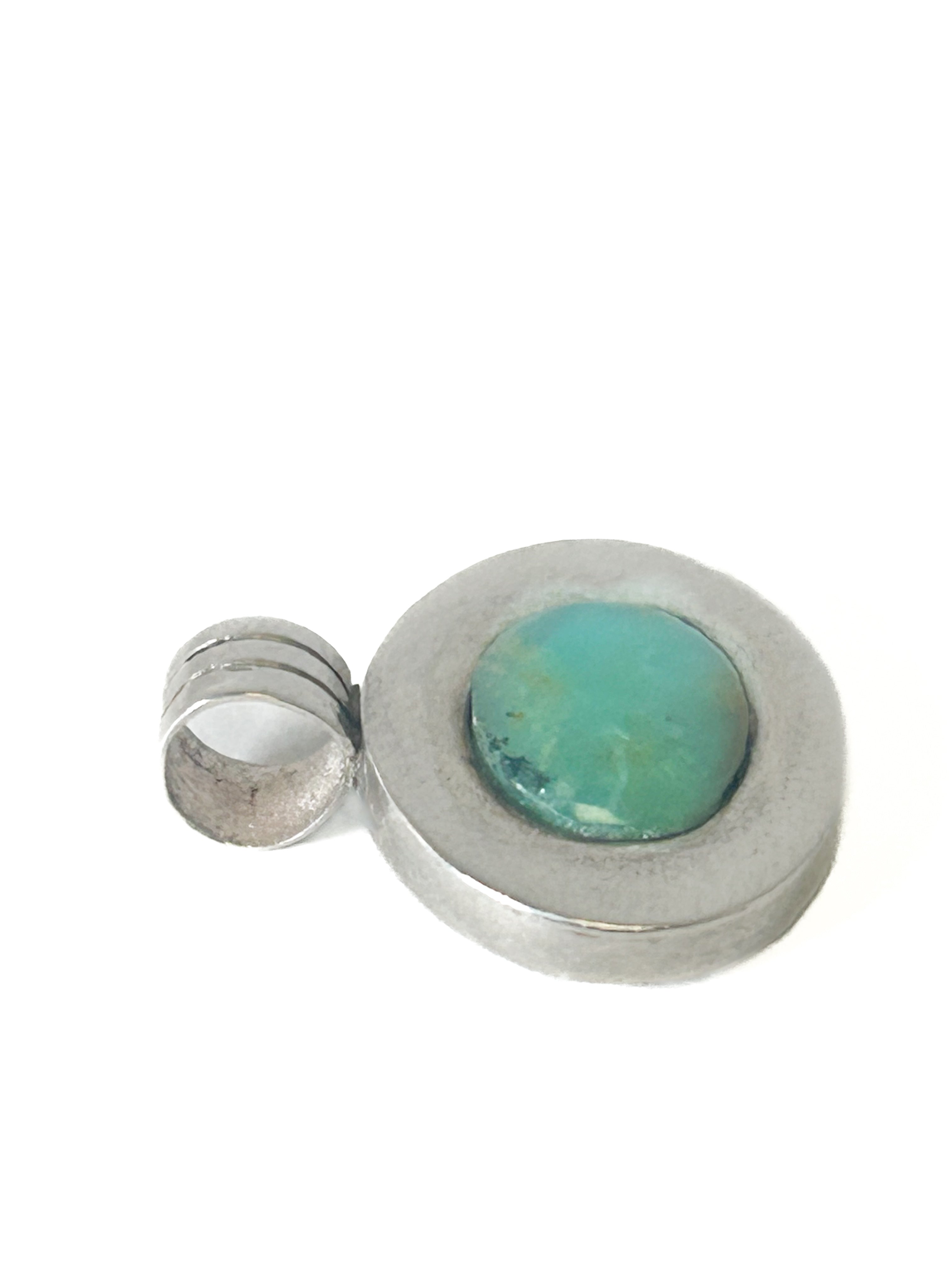 Vintage 950 Sterling Silver Chrysocolla Pendant - Frijja, LLC