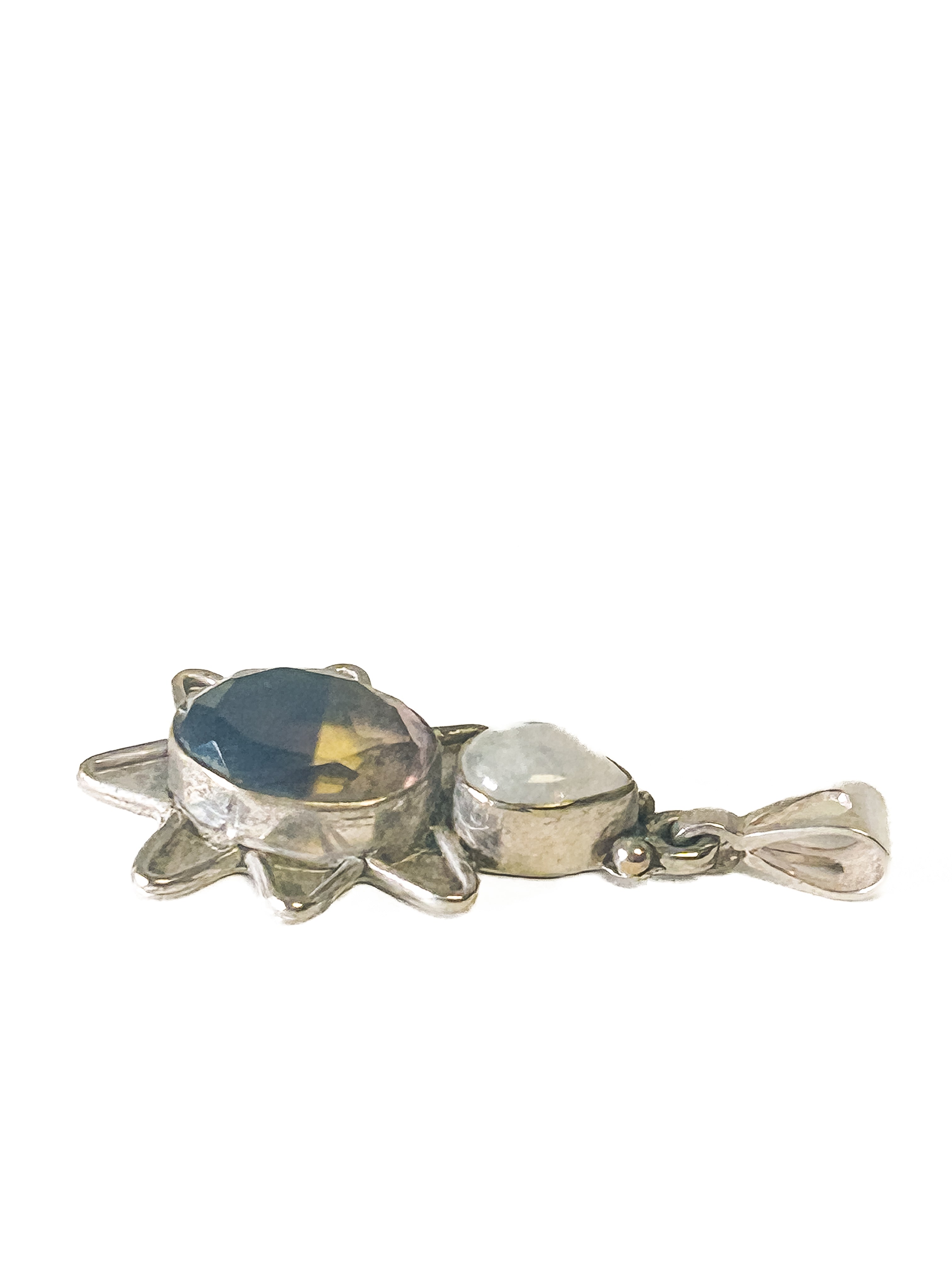Vintage 925 Sterling Silver Ametrine and Moonstone Pendant - Frijja, LLC