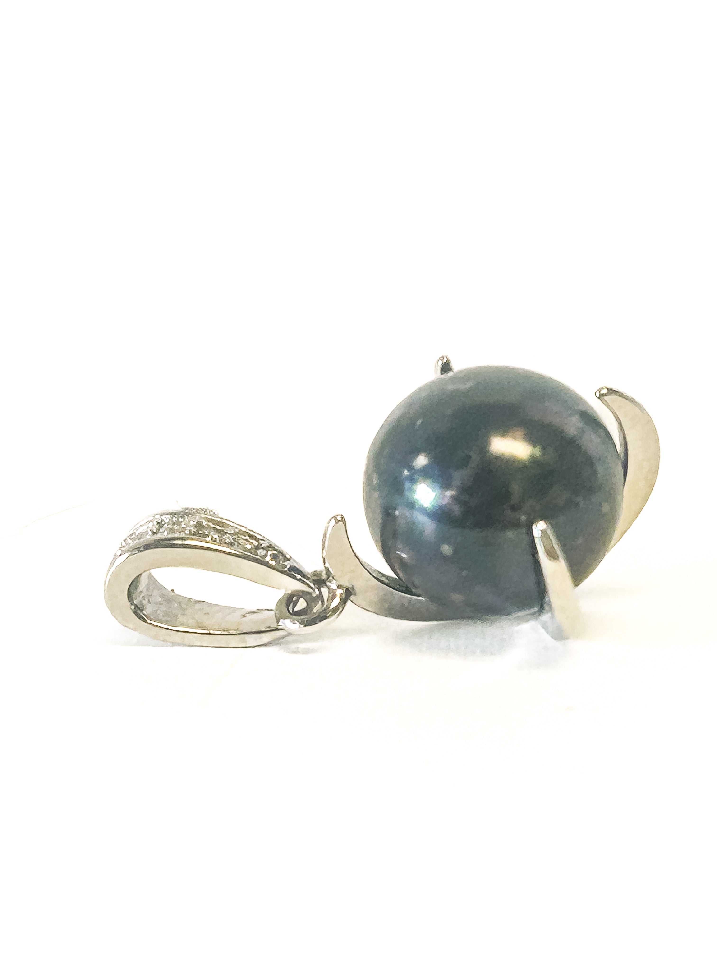 925 Sterling Silver Black Fresh Water Pearl Pendant - Frijja, LLC