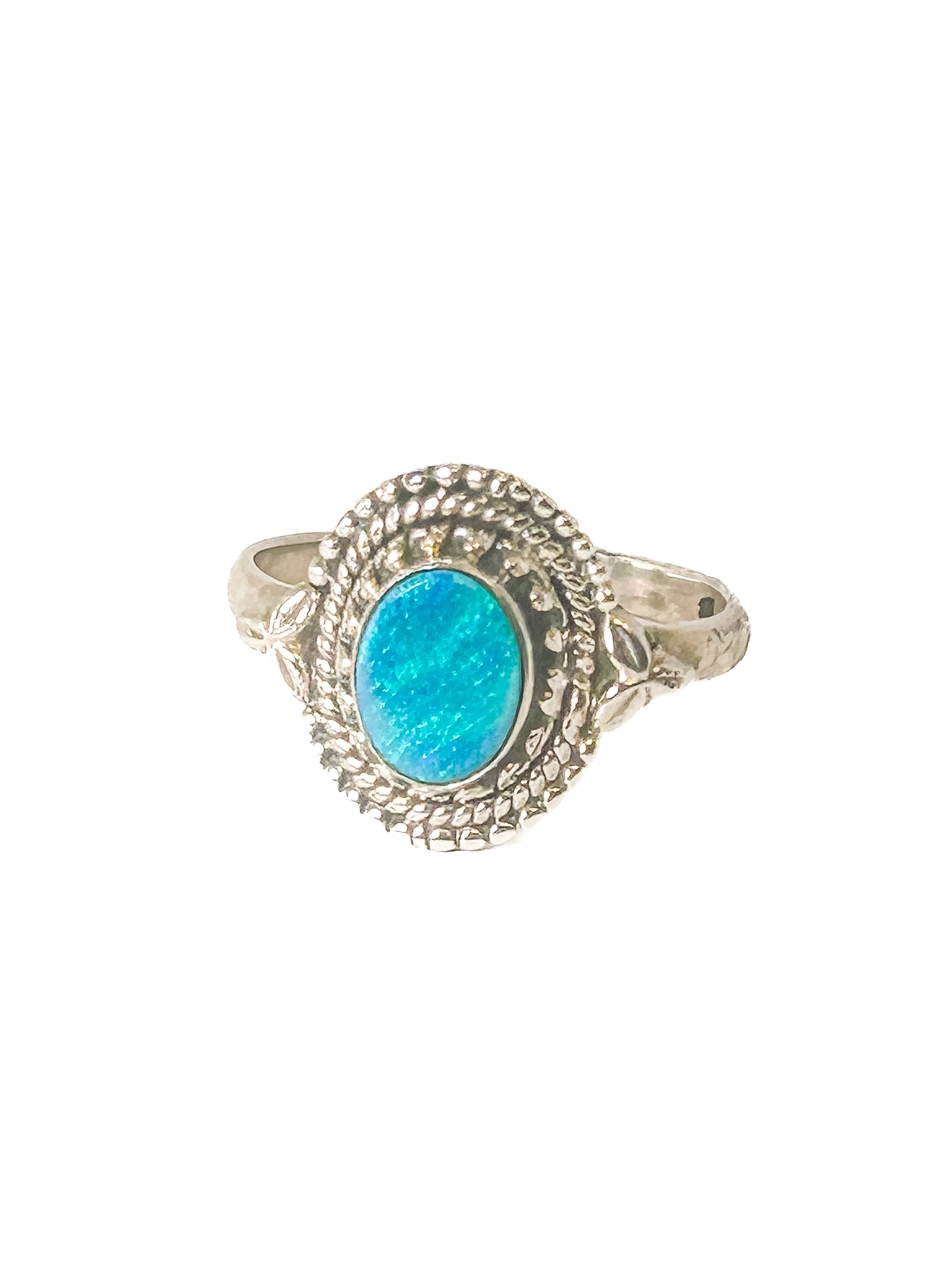 Vintage 925 Sterling Silver Round Turquoise Ring - Size 8 - Frijja, LLC
