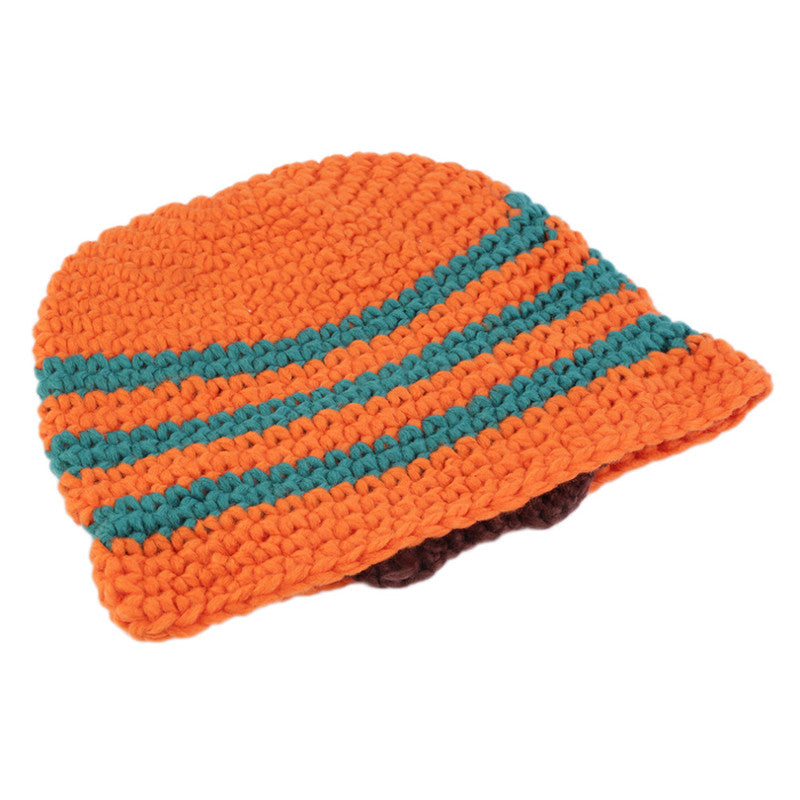 Winter Warm Handmade Knitted Crochet Beard Hat Ski Mask