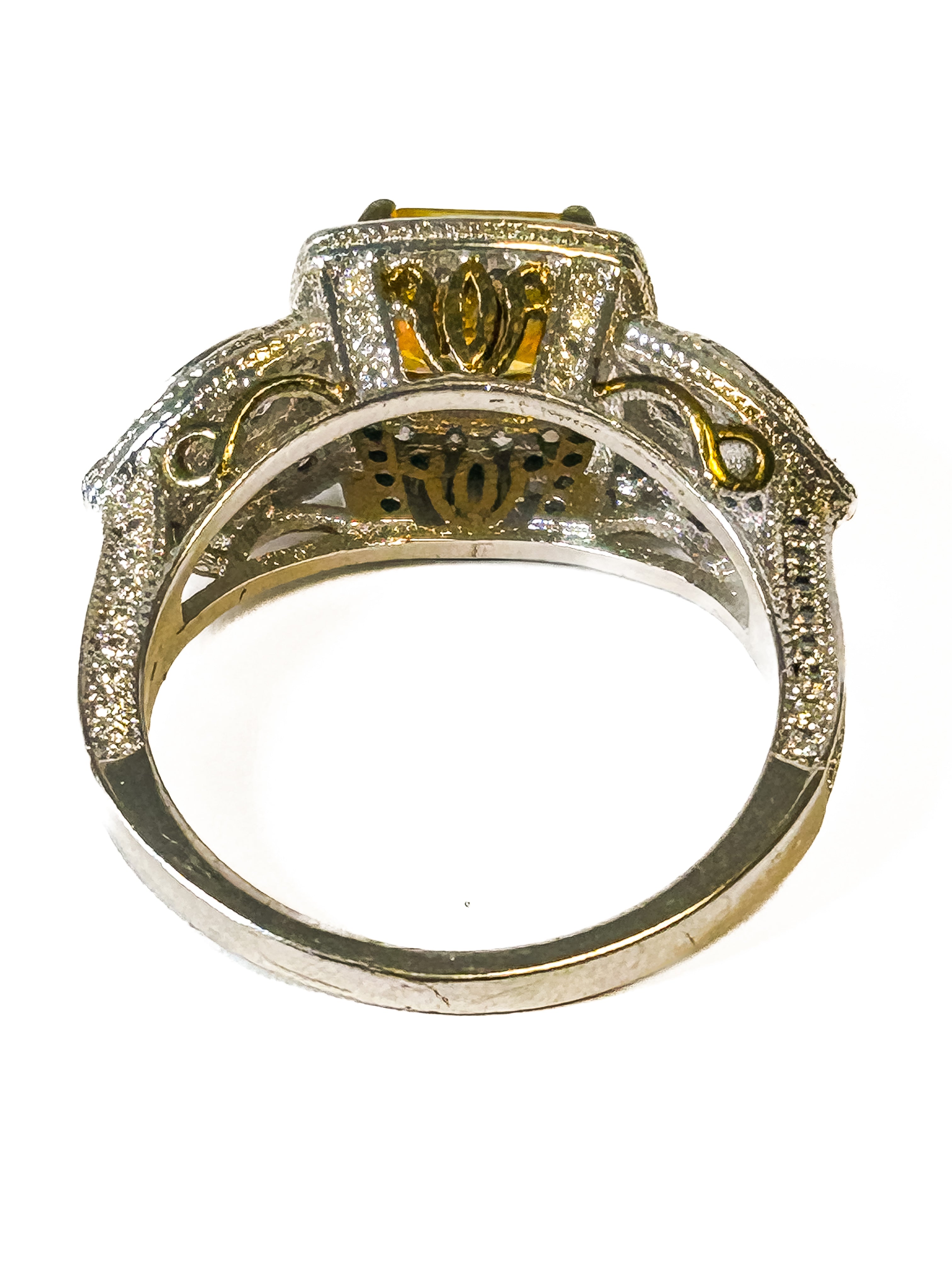 Vintage 925 Sterling Silver Cushion Cut Citrine Ring - Size 9 - Frijja, LLC