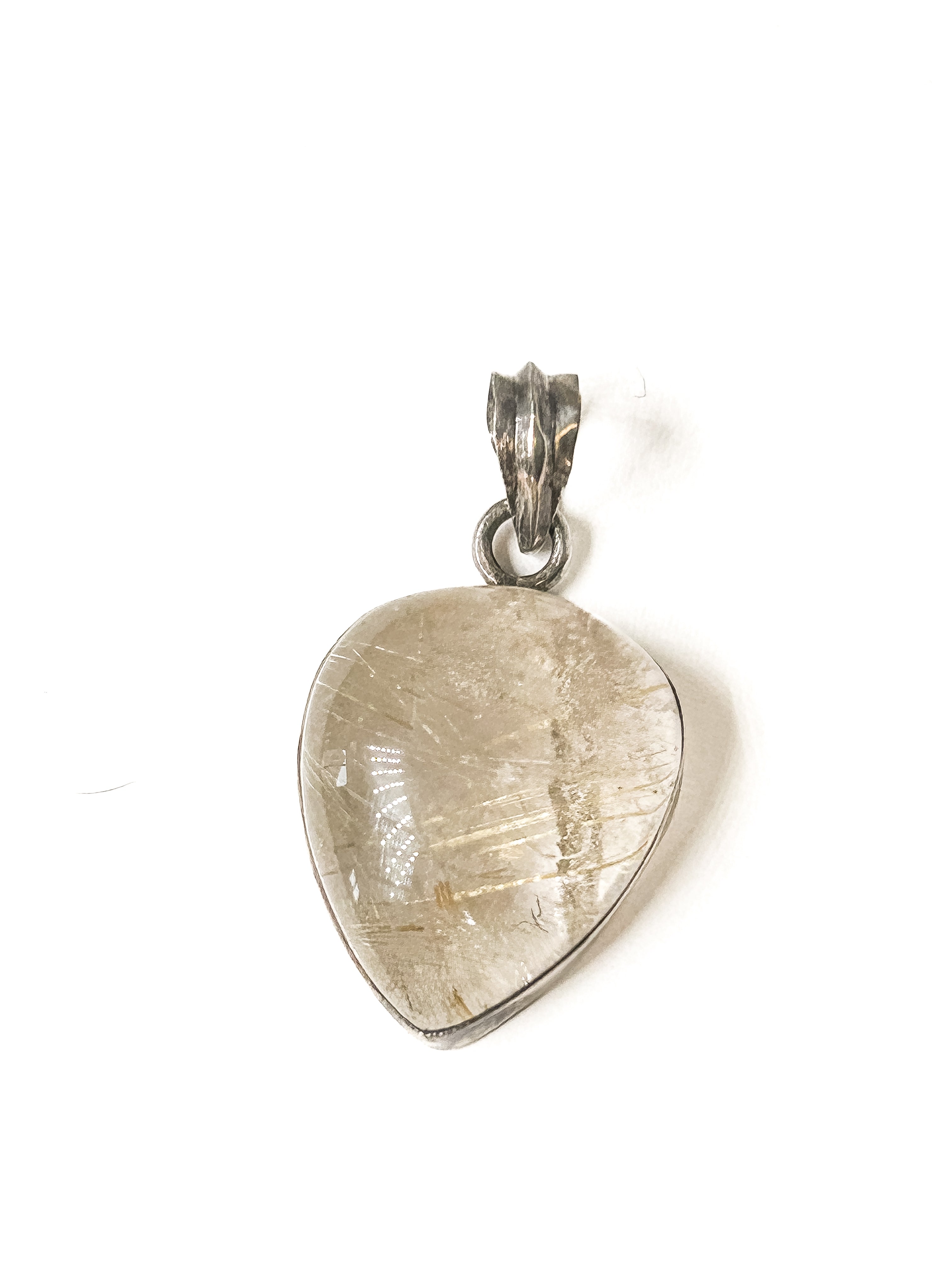 Vintage 925 Sterling Silver Clear Quartz Pendant - Frijja, LLC