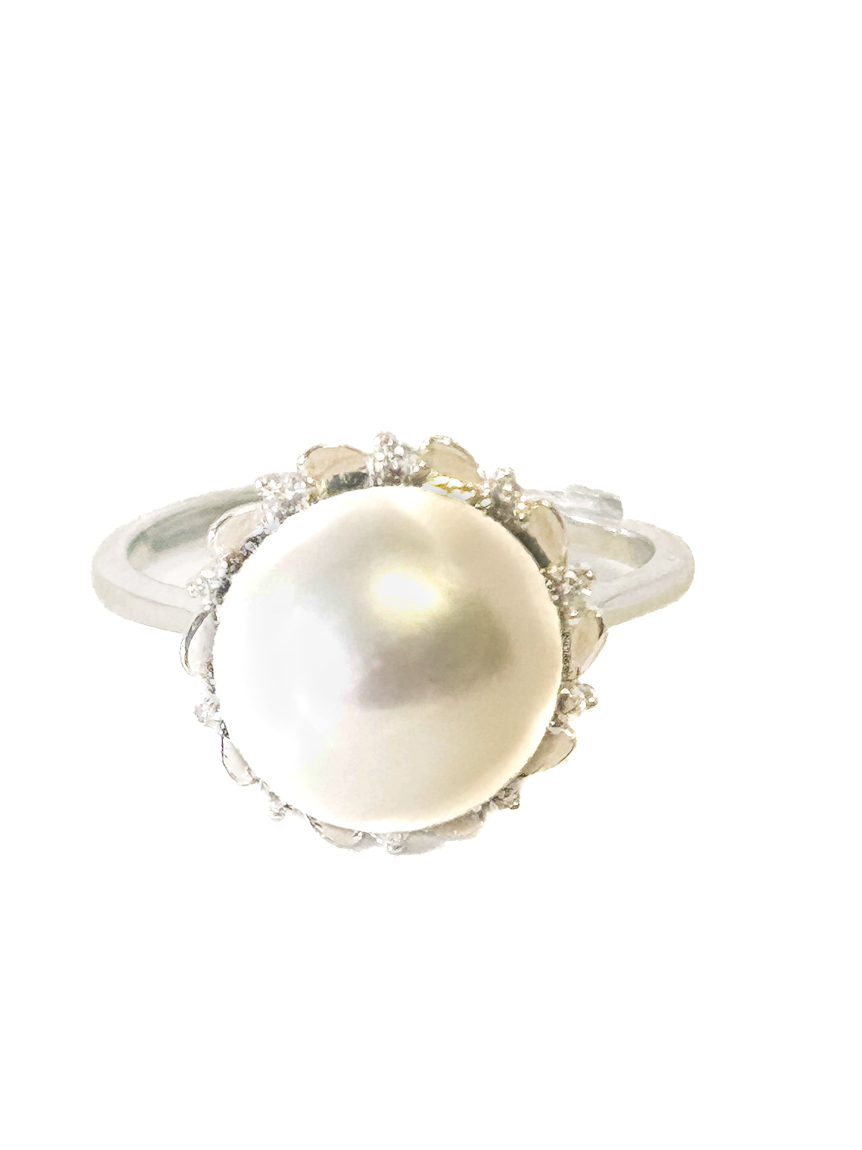 925 Sterling Silver Fresh water Pearl Ring Size 6 - Frijja, LLC