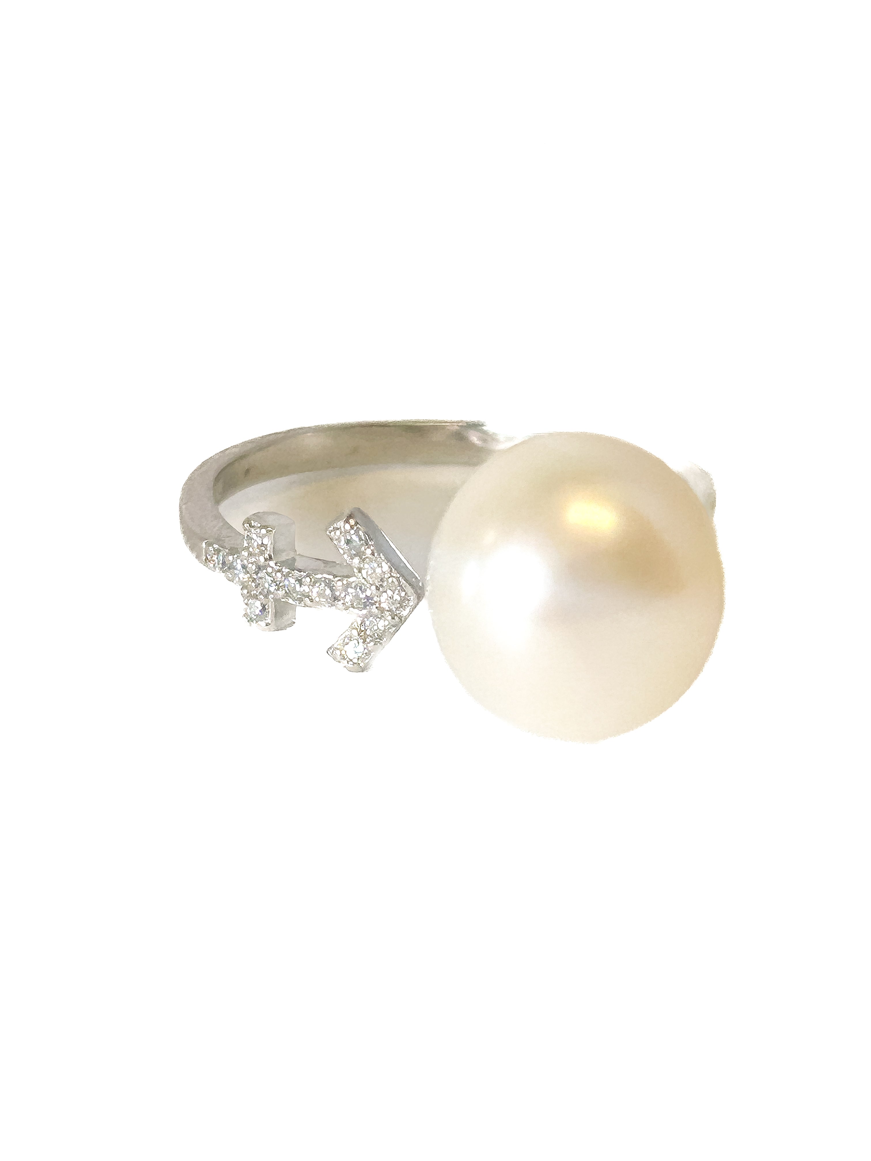 925 Sterling Silver Pearl Anchor Adjustable Ring - Frijja, LLC