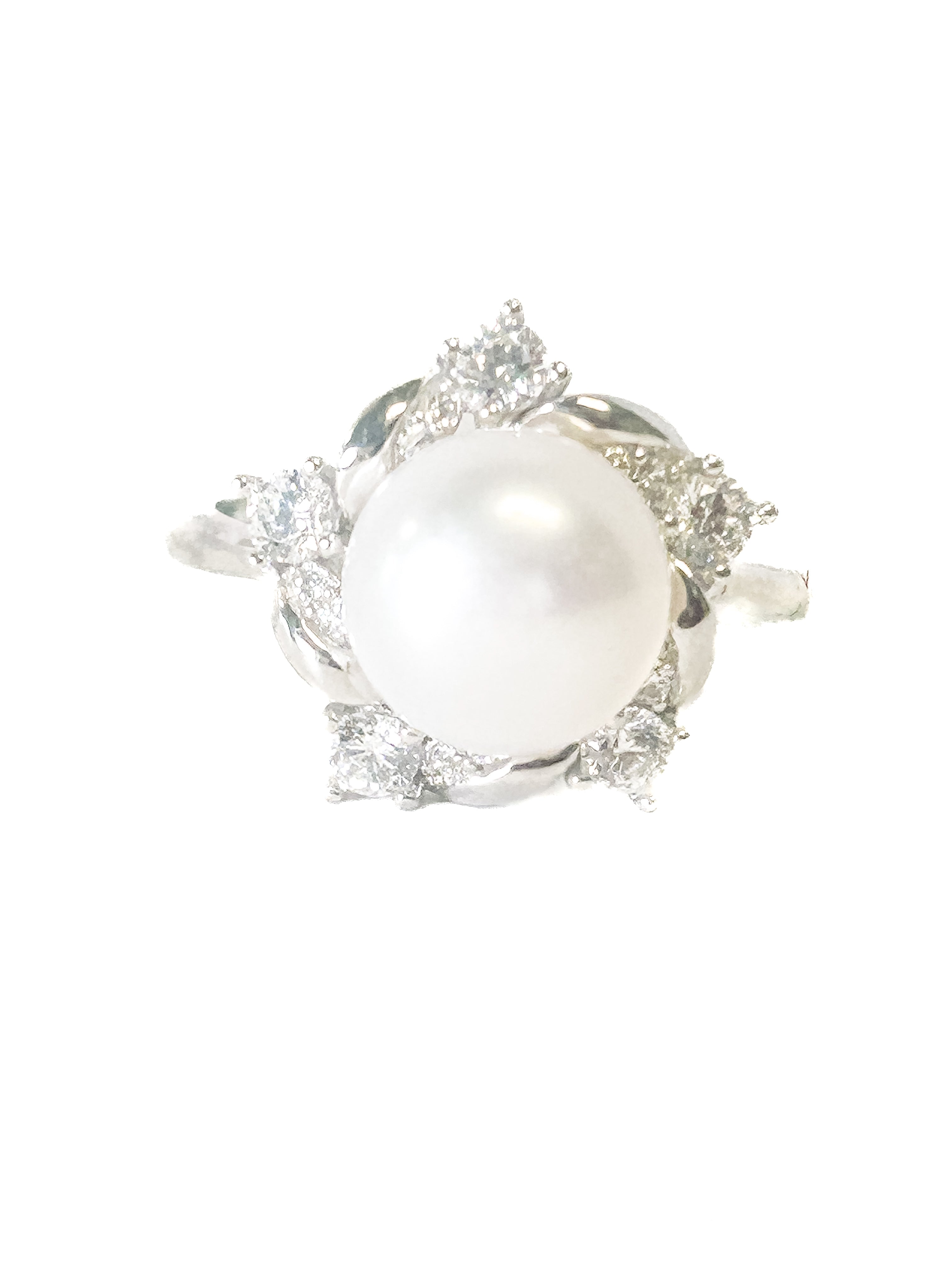 925 Sterling Silver Freshwater Pearl Star Adjustable Ring