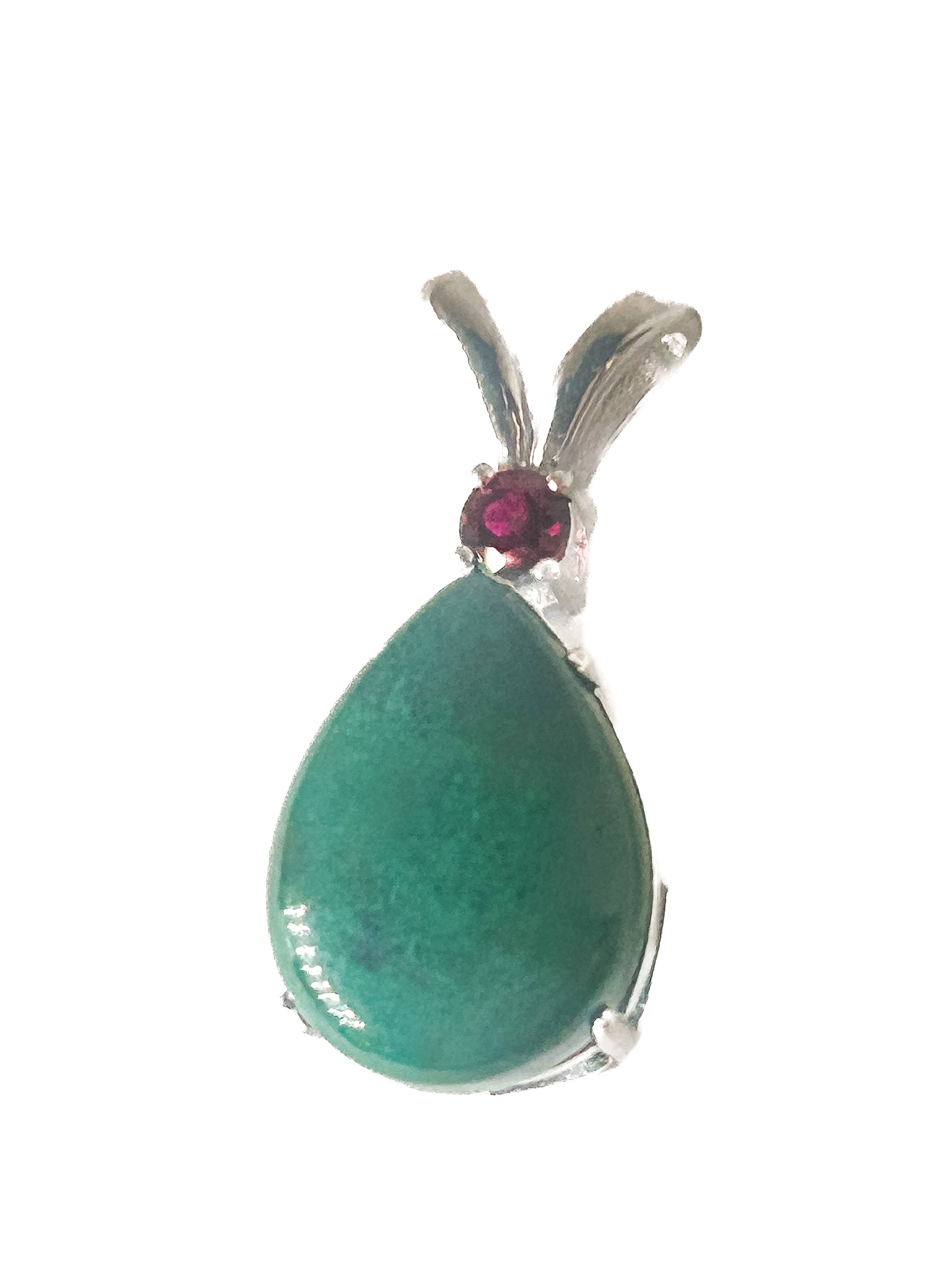 Vintage 925 Sterling Silver Jade Pendant