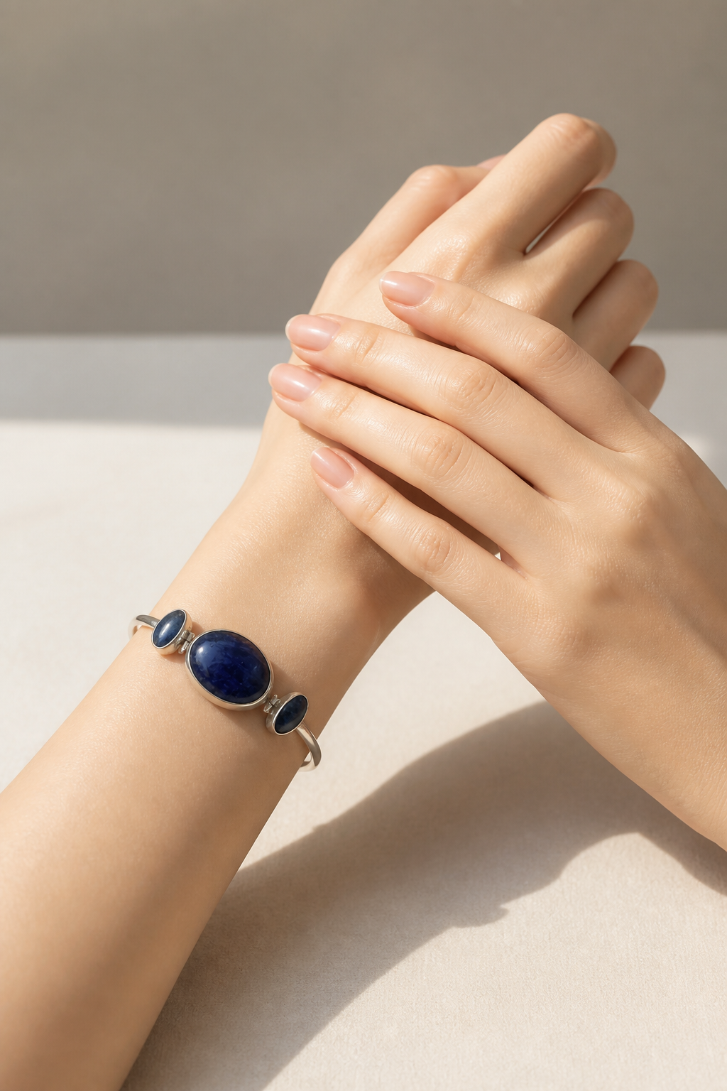 Moon Radiance Bracelet 950 Sterling Silver Sodalite Stone