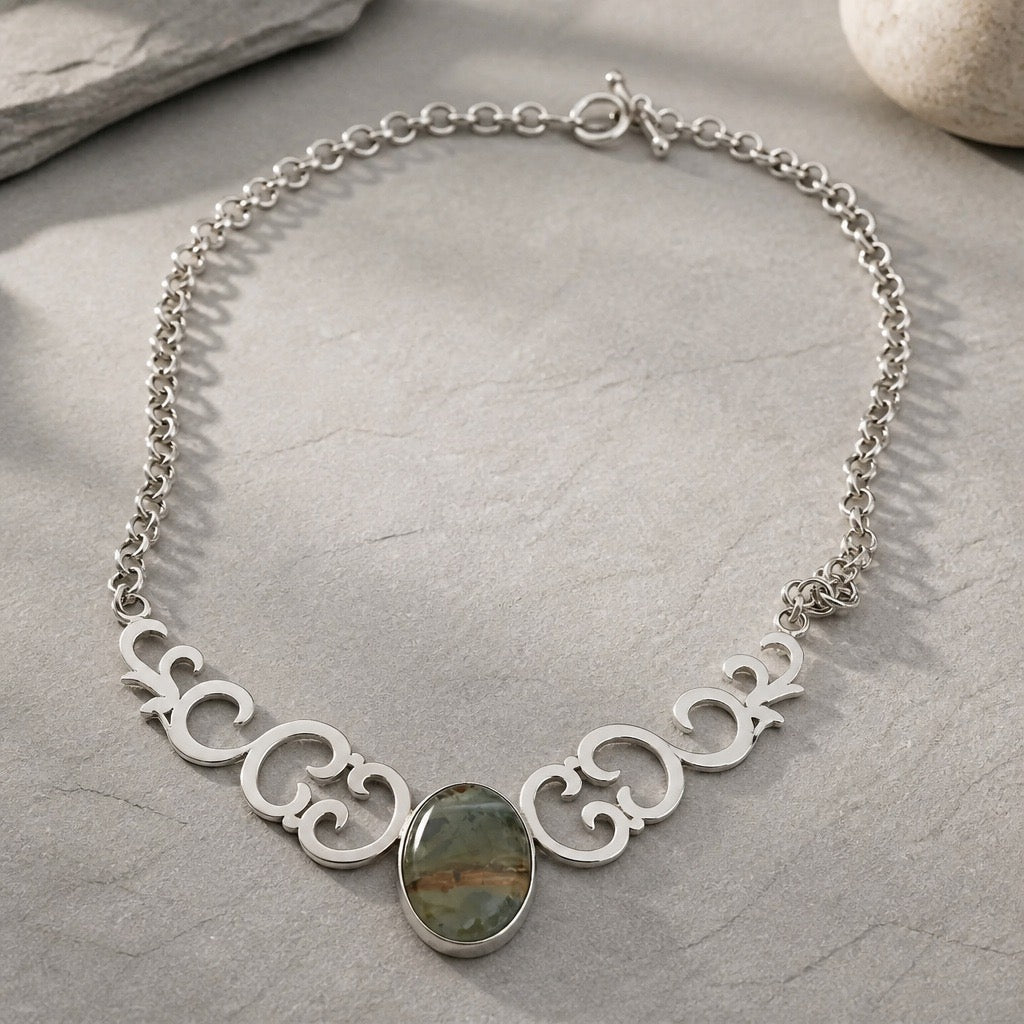 Andean Promise Necklace - 950 Sterling SIlver Andean Opal Necklace
