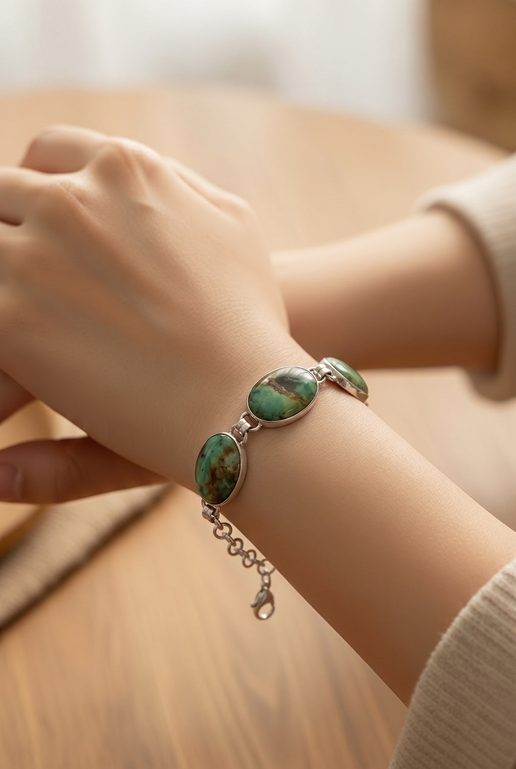 Andean Promise Bracelet - 950 Sterling Silver Andean Opal