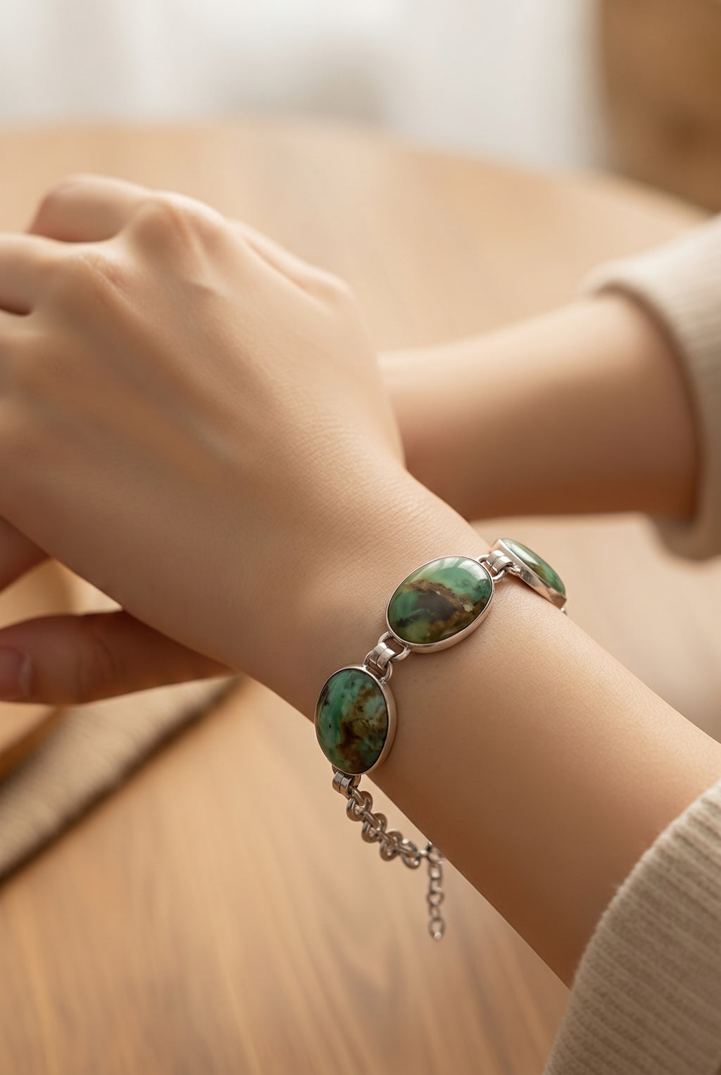 Andean Promise Bracelet - 950 Sterling Silver Andean Opal