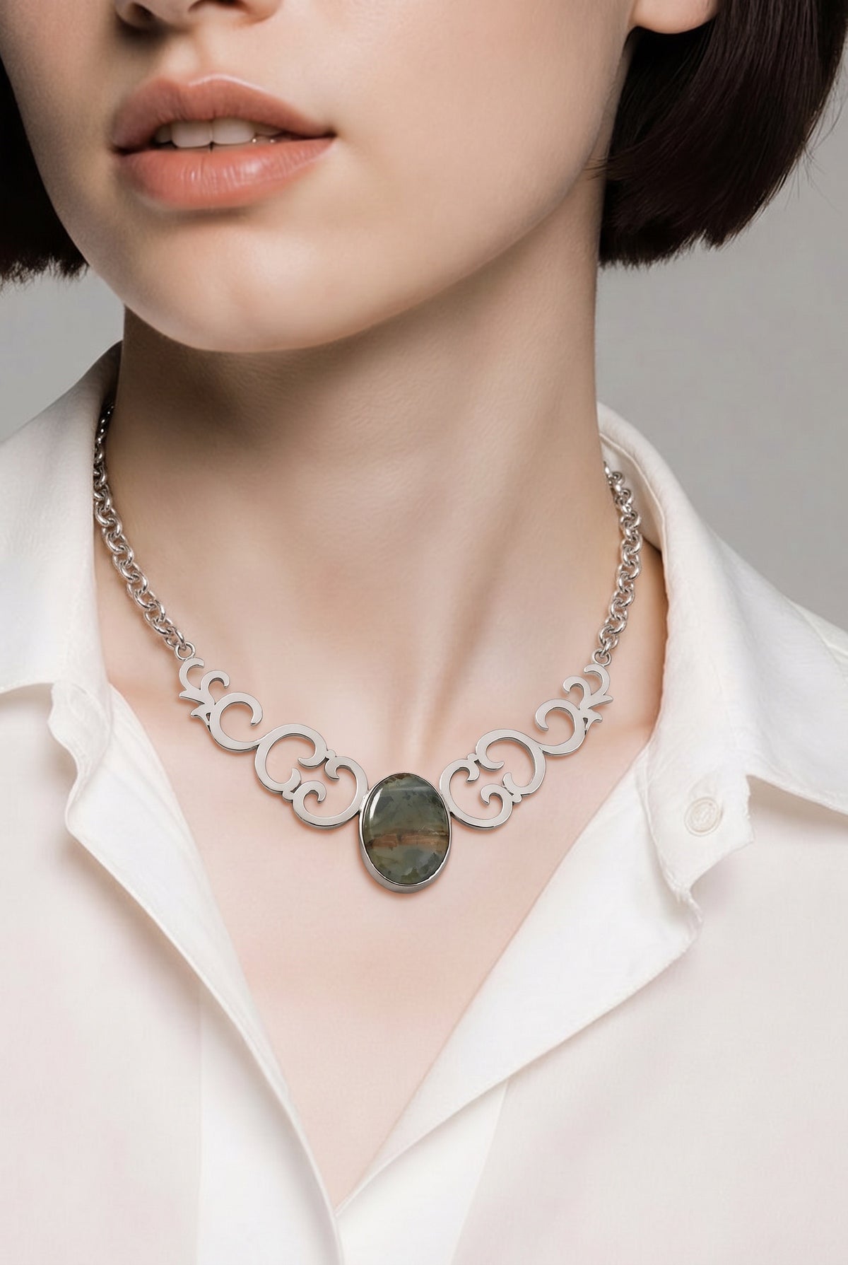 Andean Promise Necklace - 950 Sterling SIlver Andean Opal Necklace