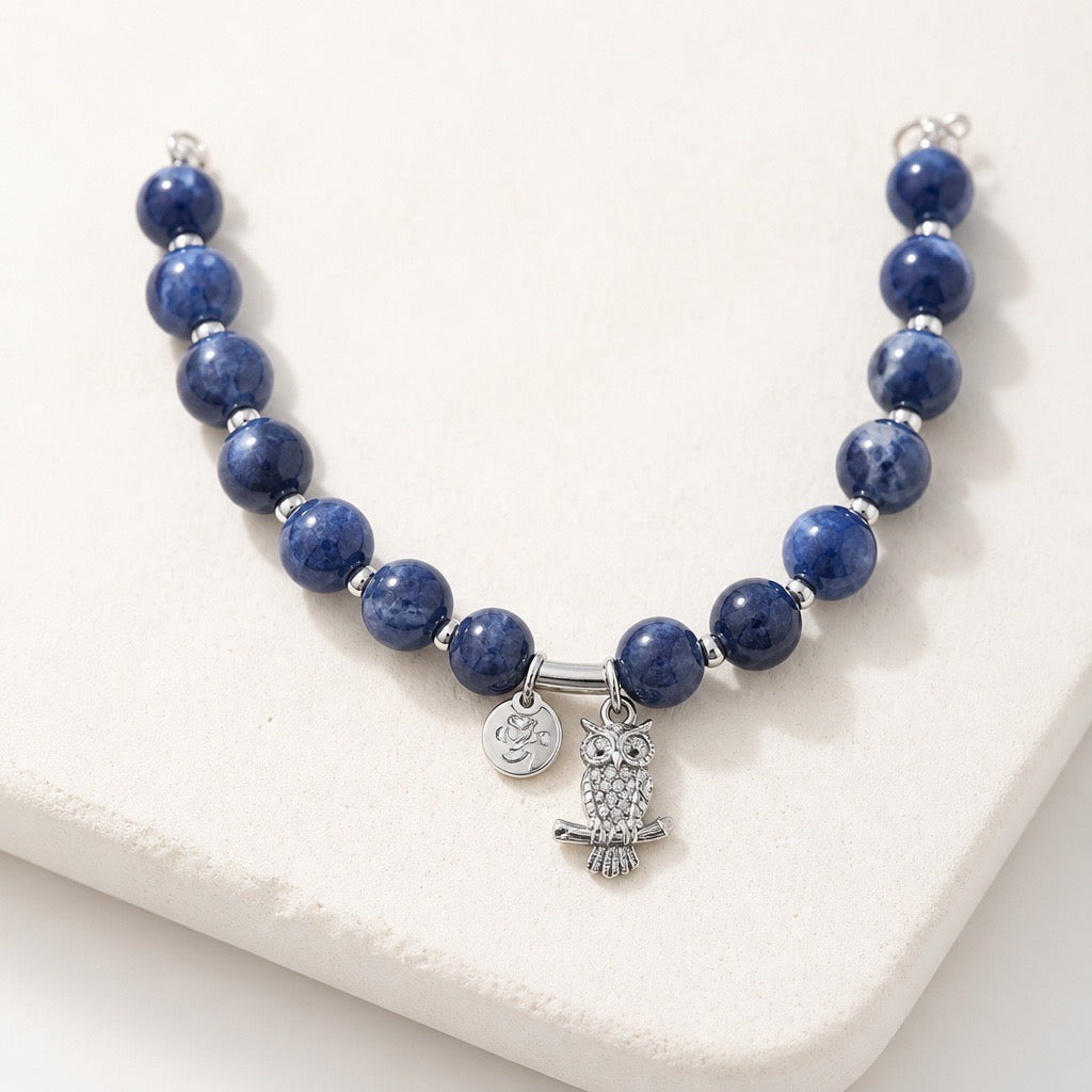 Victorian Elegance Bracelet - 950 Sterling Silver Sodalite Gemstone