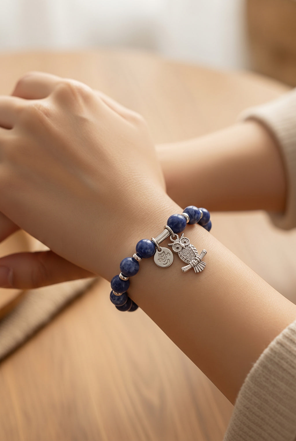 Victorian Elegance Bracelet - 950 Sterling Silver Sodalite Gemstone