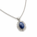 Victorian Elegance Necklace - 950 Sterling Silver Sodalite Gemstone