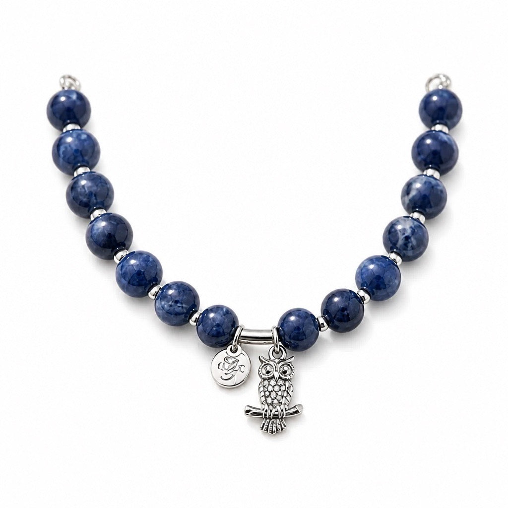 Victorian Elegance Bracelet - 950 Sterling Silver Sodalite Gemstone