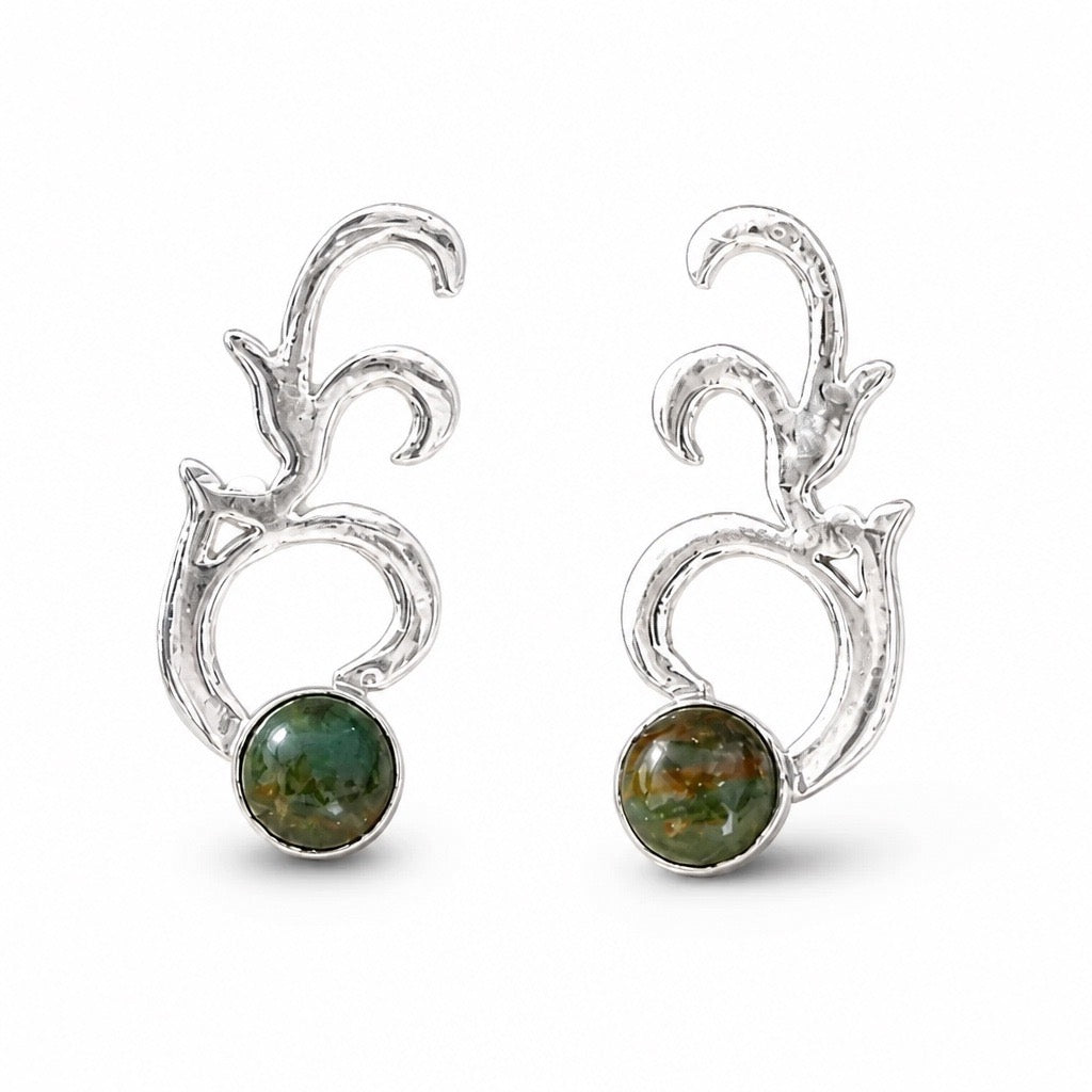 Andean Promise Earrings - 950 Sterling Silver Andean Opal