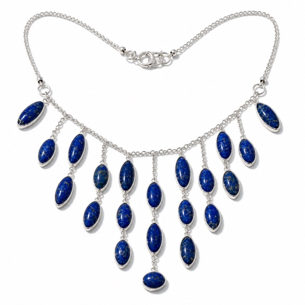 Moon Radiance - 950 Sterling Silver Necklace Sodalite Stone