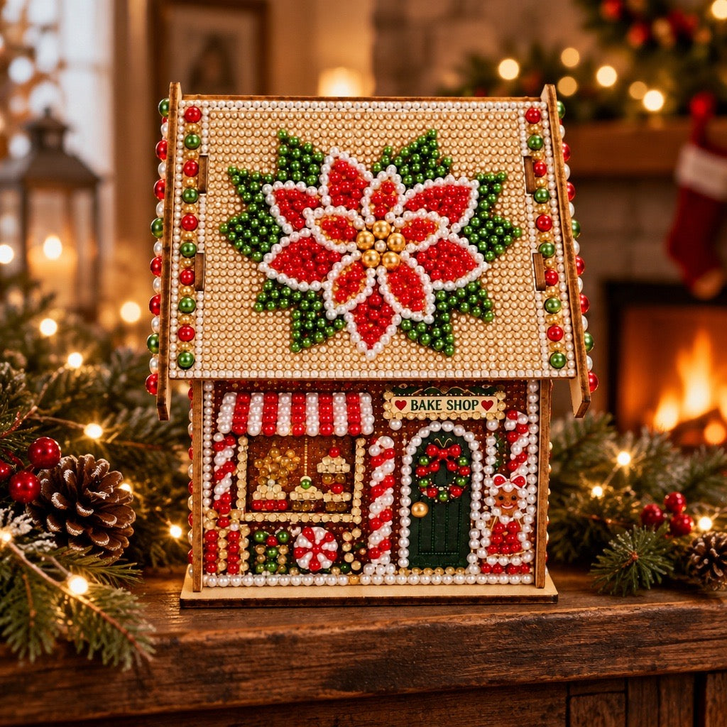 Class November 7, 2026: 5D Diamond Painting Wooden Gingerbread House - Frijja, LLC
