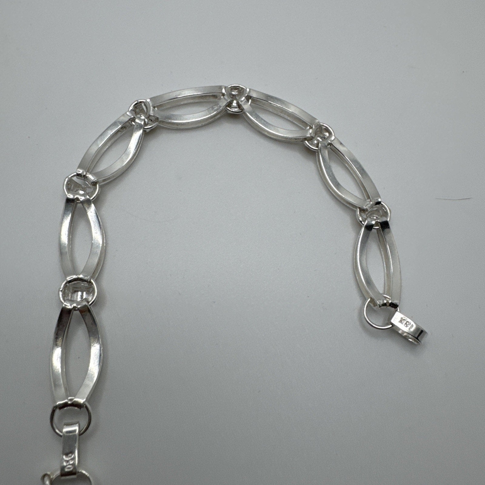 Designer Peruvian Sterling Silver 950 and 18K Gold Inlay Bracelet - 7.5”