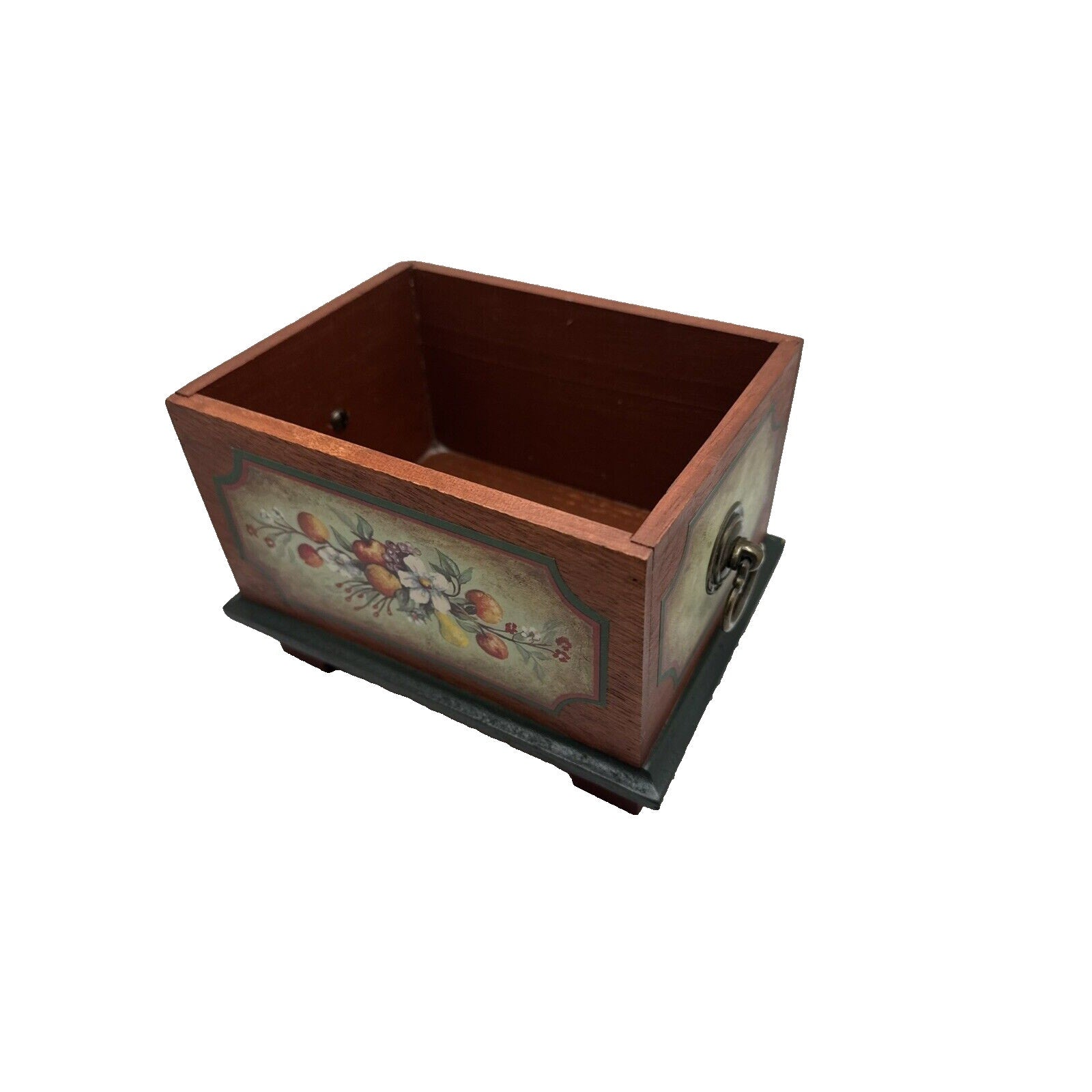 Vintage 1994 A Teleflora Gift Wooden Flower Planter Vase Box Fruit