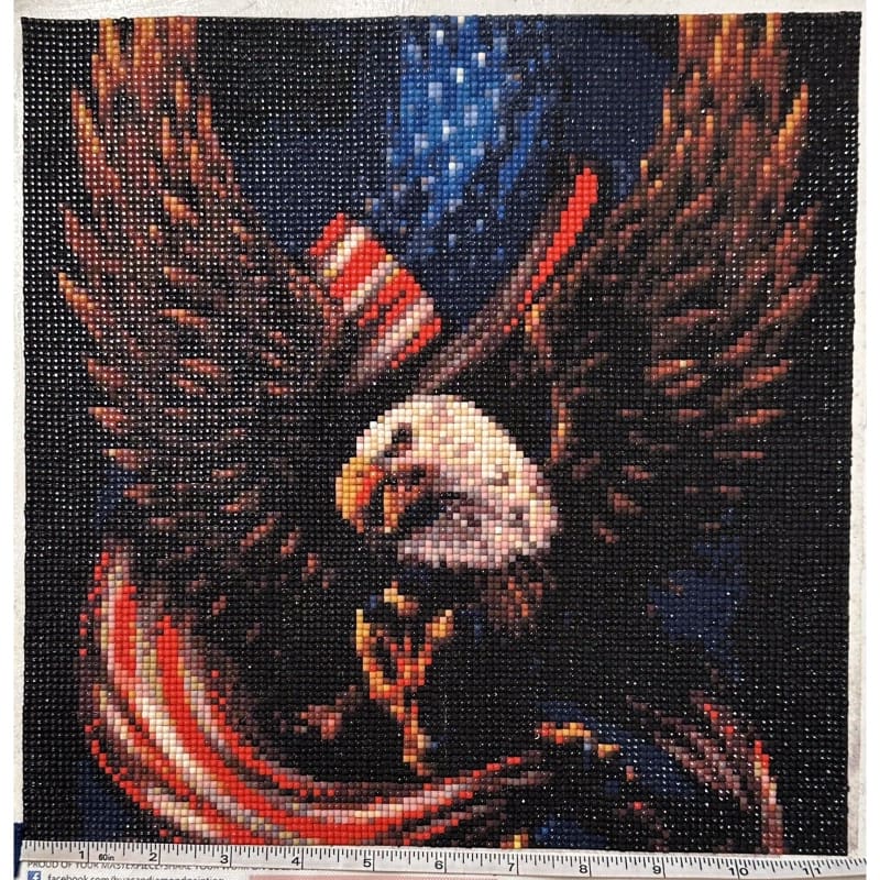 American Flag Eagle 5D Diamond Painting Ready to Frame - 11.5” x 11.5” - Frijja, LLC