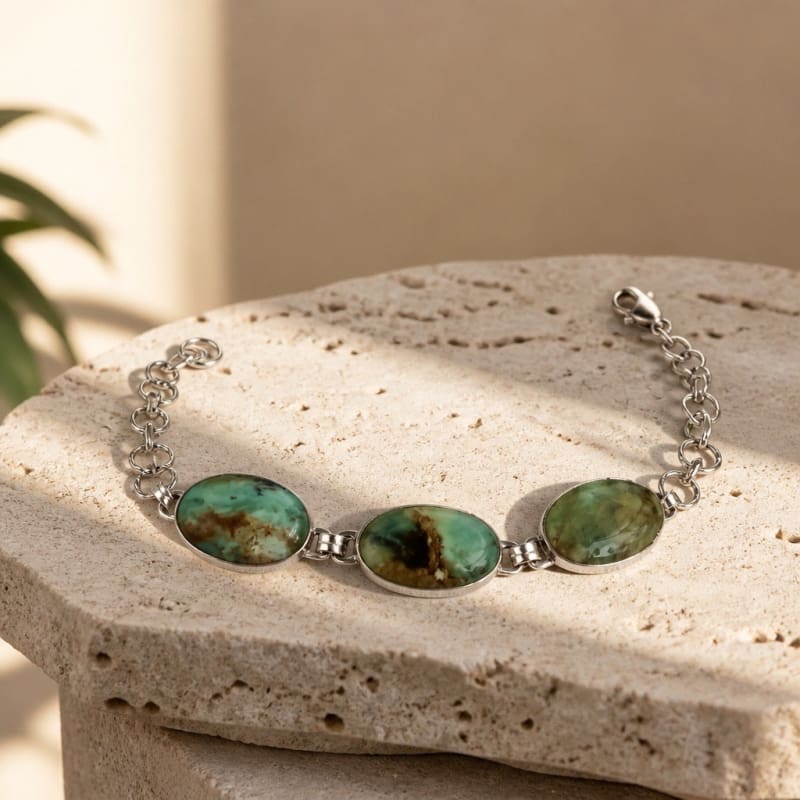 Bracelets - frijja.com - Andean Promise Bracelet - 950 Sterling Silver Andean Opal