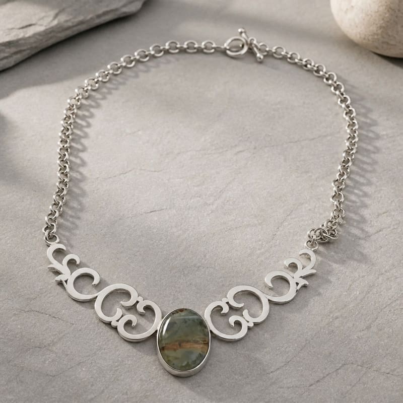 Necklaces - frijja.com - Andean Promise Necklace - 950 Sterling SIlver Andean Opal Necklace