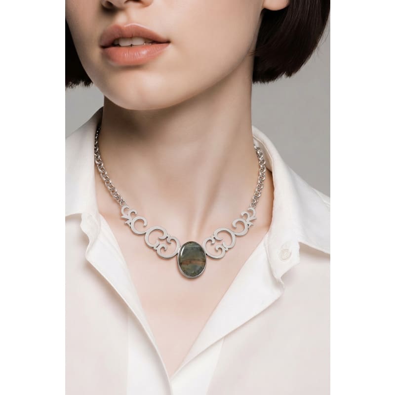 Necklaces - frijja.com - Andean Promise Necklace - 950 Sterling SIlver Andean Opal Necklace