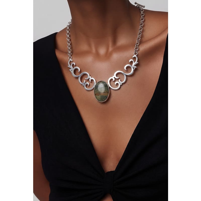 Necklaces - frijja.com - Andean Promise Necklace - 950 Sterling SIlver Andean Opal Necklace