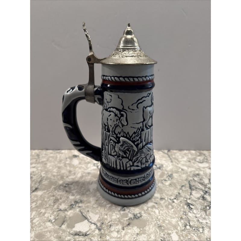 Avon Vintage German Ceramic Beer Stein With Pewter Lid Signed 1976 - Frijja, LLC