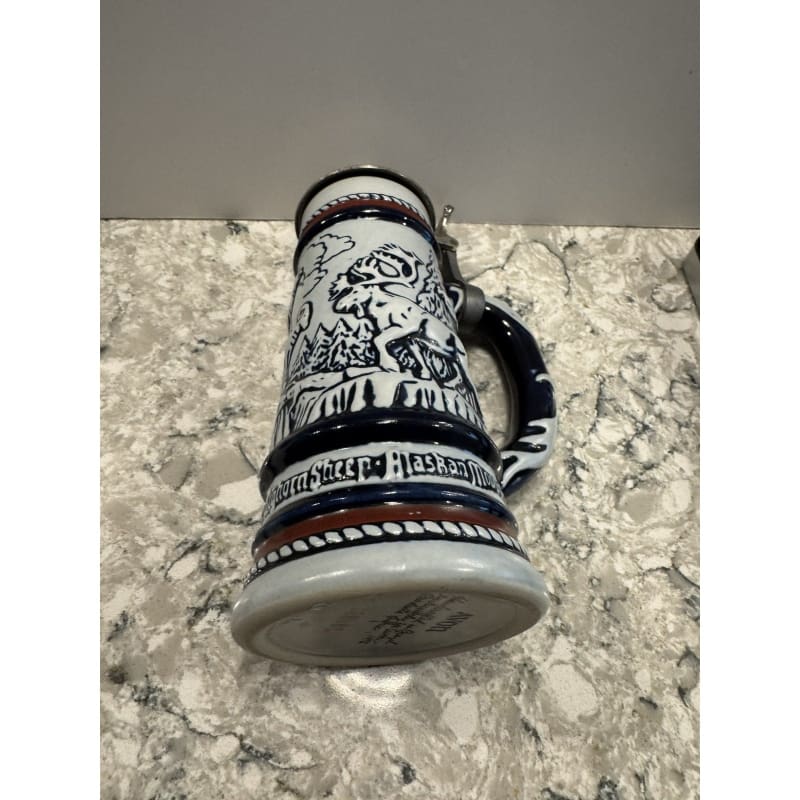 Avon Vintage German Ceramic Beer Stein With Pewter Lid Signed 1976 - Frijja, LLC