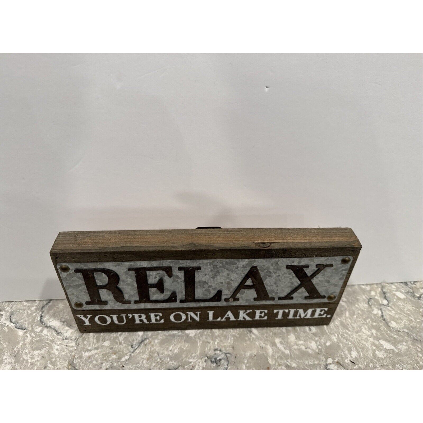 Mudpie Wood Metal Farmhouse Decor Sign - Relax You're On Lake Time
