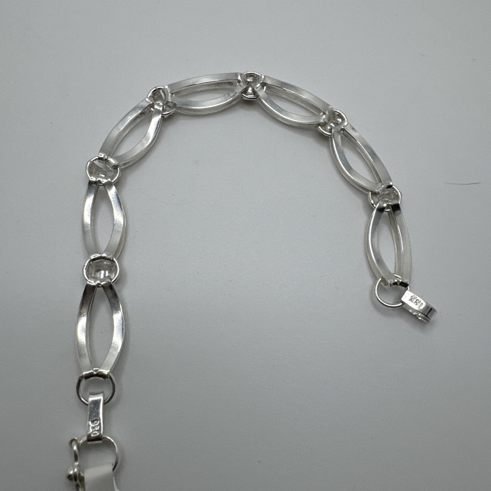 Designer Peruvian Sterling Silver 950 and 18K Gold Inlay Bracelet - 7.5”
