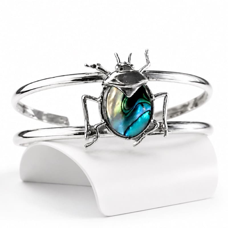 Bracelets - frijja.com - Beetle & Spark Bracelet - 950 Sterling SIlver Abalone Shell