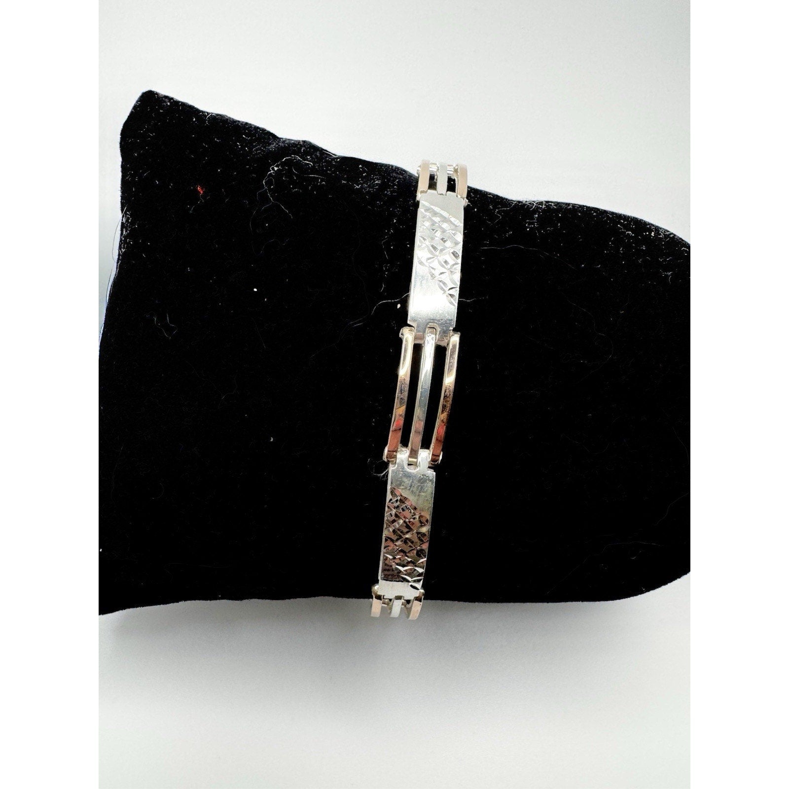 Designer Peruvian Sterling Silver 950 and 18K Gold Inlay Bracelet - 7.5”