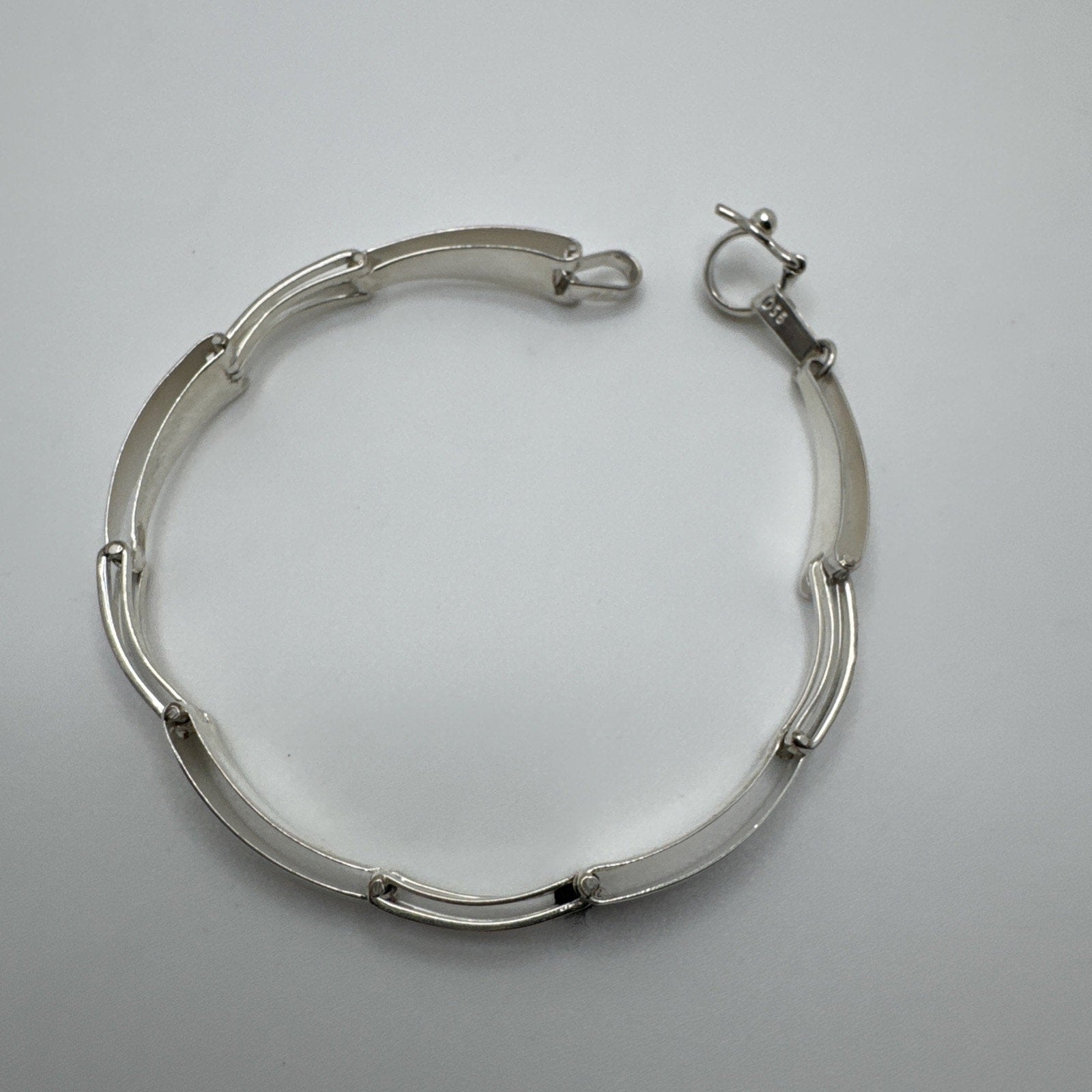 Designer Peruvian Sterling Silver 950 and 18K Gold Inlay Bracelet - 7.5”