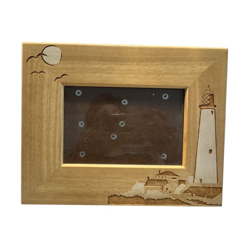 Coastal Wooden Picture Frame Inlay Marquetry Lighthouse - Frijja, LLC