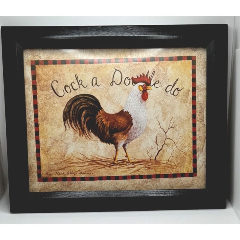 Cock A Doodle Doo Framed Art By Peggy Thatch Sibley - Frijja, LLC