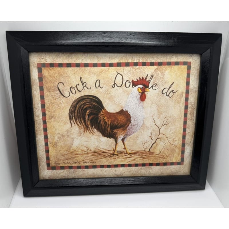 Cock A Doodle Doo Framed Art By Peggy Thatch Sibley - Frijja, LLC