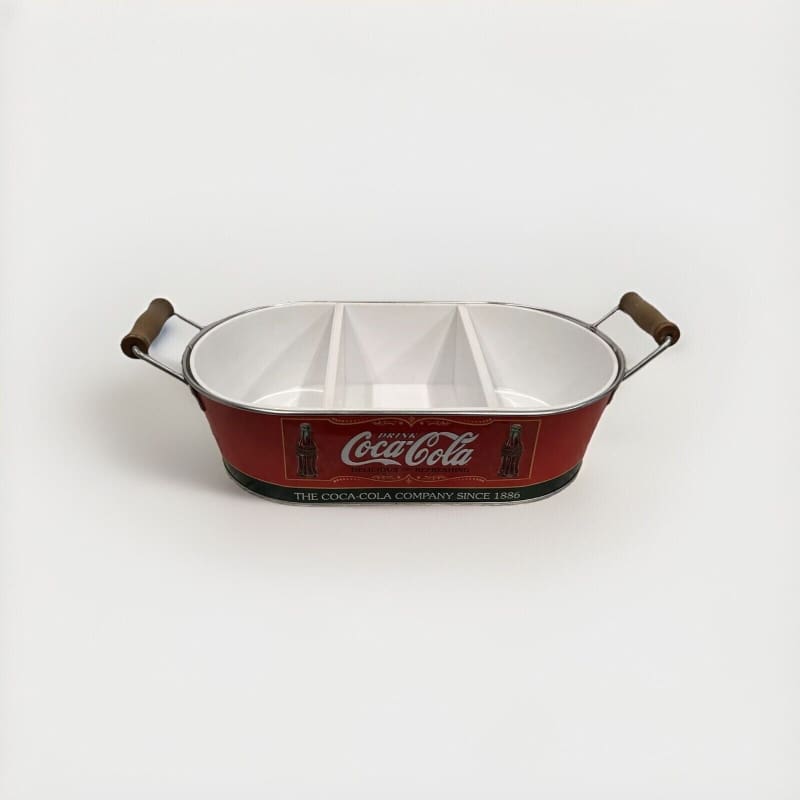 Collectible Coca Cola Tray Candy Dish with Wooden Handles 15" x 11" - Frijja, LLC