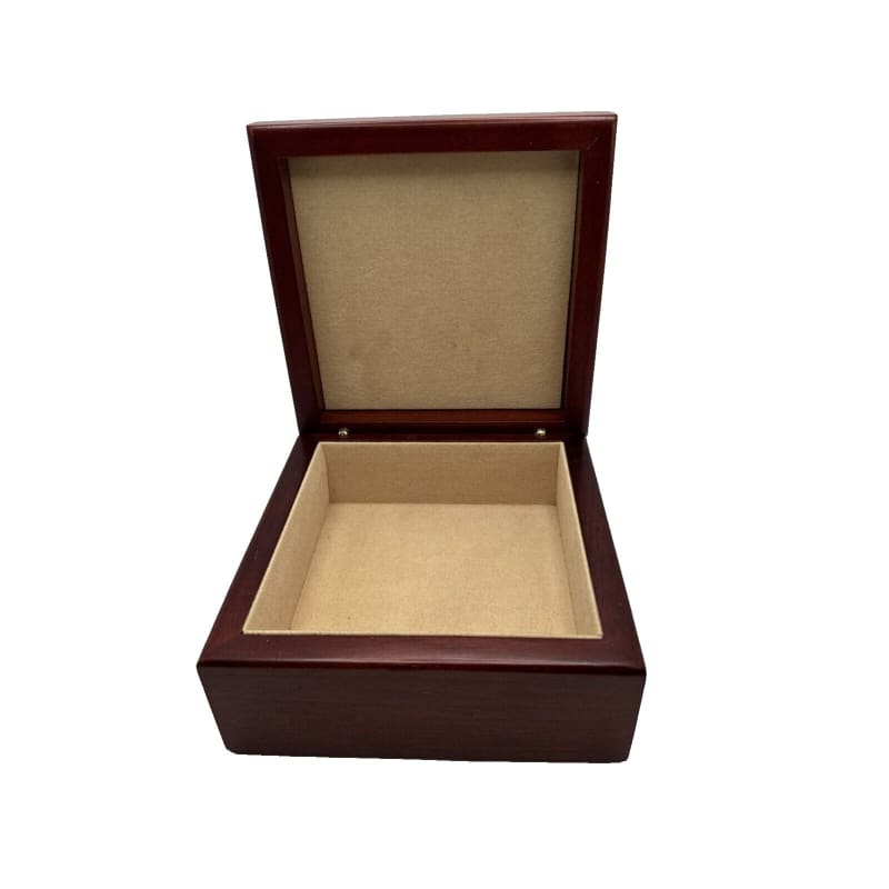 Colonial Williamsburg Mahogany Keepsake Box Engraved Tile Top Rare Virginia - Frijja, LLC