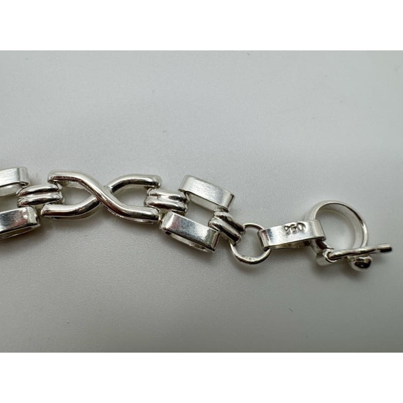 Designer Peruvian Sterling Silver 950 and 18K Gold Inlay Bracelet - 7.5” - Frijja, LLC