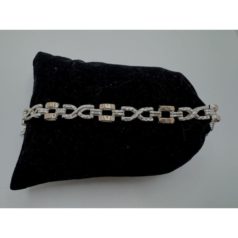 Designer Peruvian Sterling Silver 950 and 18K Gold Inlay Bracelet - 7.5” - Frijja, LLC