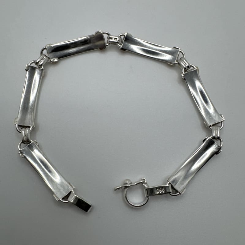 Designer Peruvian Sterling Silver 950 and 18K Gold Inlay Bracelet - 7.5” - Frijja, LLC