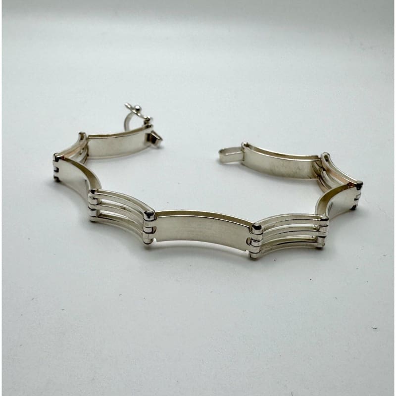 Designer Peruvian Sterling Silver 950 and 18K Gold Inlay Bracelet - 7.5” - Frijja, LLC
