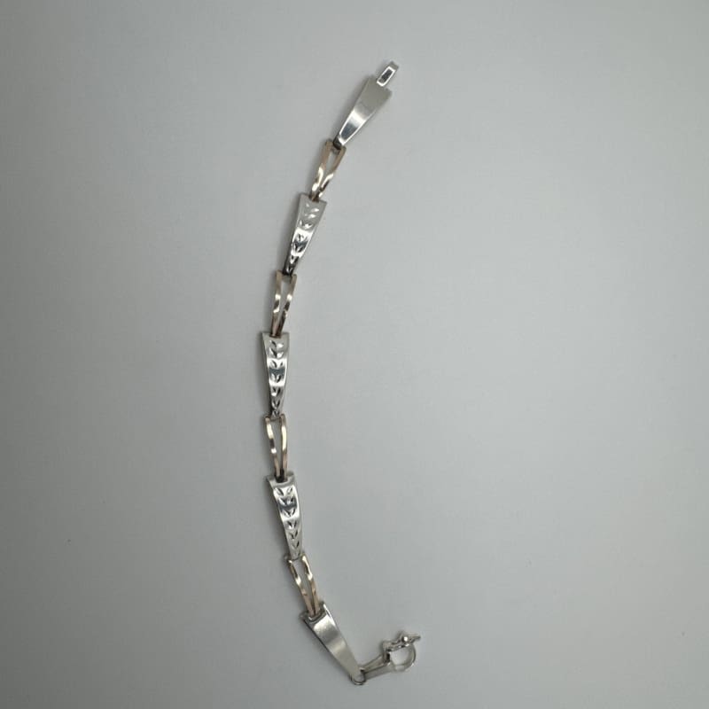 Designer Peruvian Sterling Silver 950 and 18K Gold Inlay Bracelet - 7.5” - Frijja, LLC