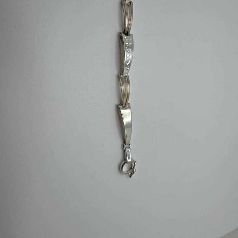 Designer Peruvian Sterling Silver 950 and 18K Gold Inlay Bracelet - 7.5” - Frijja, LLC