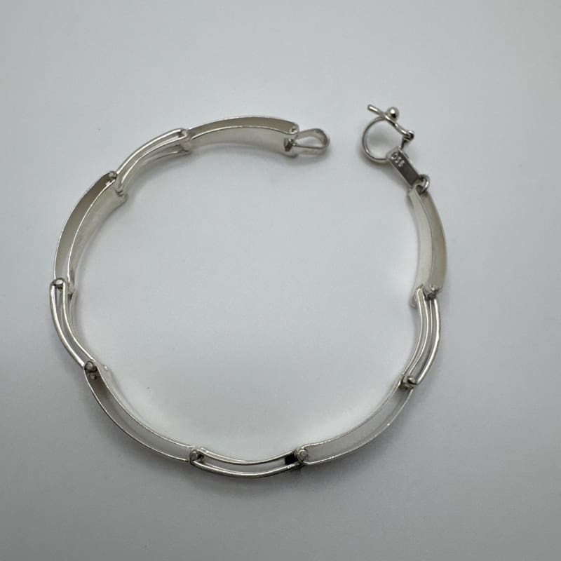 Designer Peruvian Sterling Silver 950 and 18K Gold Inlay Bracelet - 7.5” - Frijja, LLC