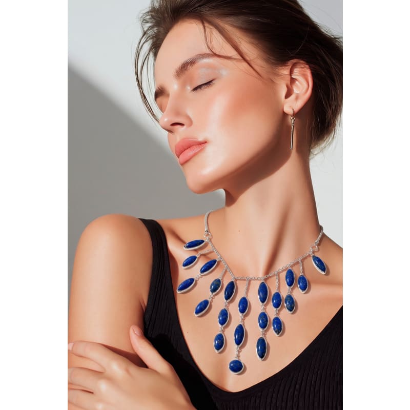 Jewelry Sets - frijja.com - Moon Radiance - 950 Sterling Silver Necklace Sodalite Stone